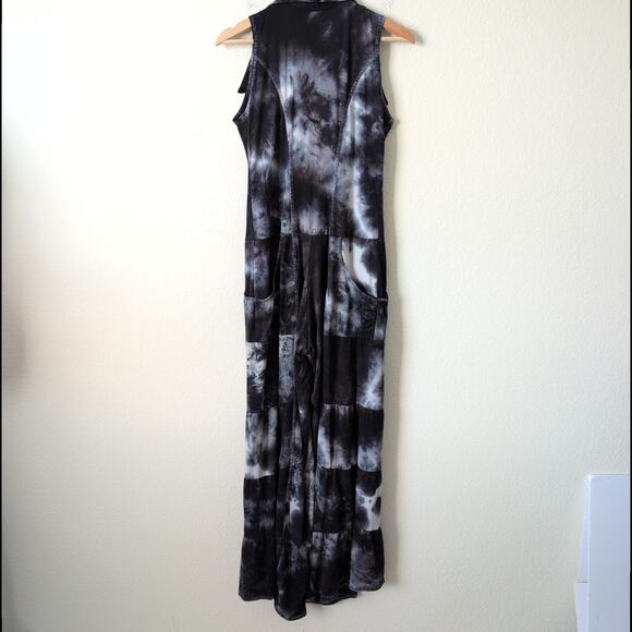 Autumn Teneyl Tie Dye Hooded Jumpsuit - Small Organic Soft Hippie Boho Wide Leg - Picture 14 of 16